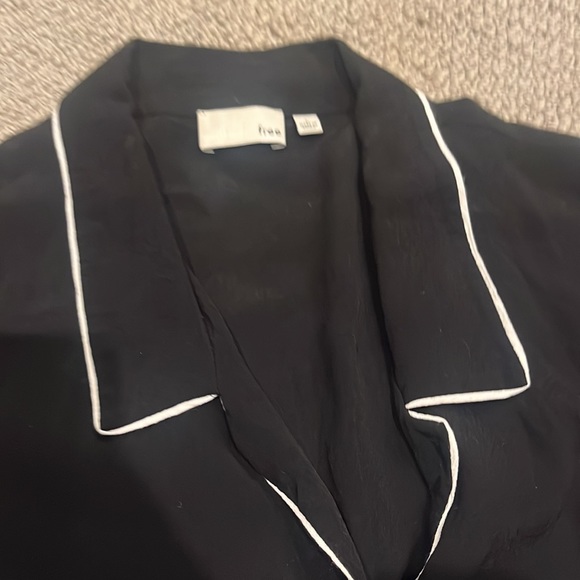 wilfred tie front blouse white trim L - Picture 5 of 6